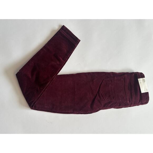 American Eagle Hi-Rise Jegging Jeans Size 2 Long Burgundy Corduroy nwt - Picture 5 of 5